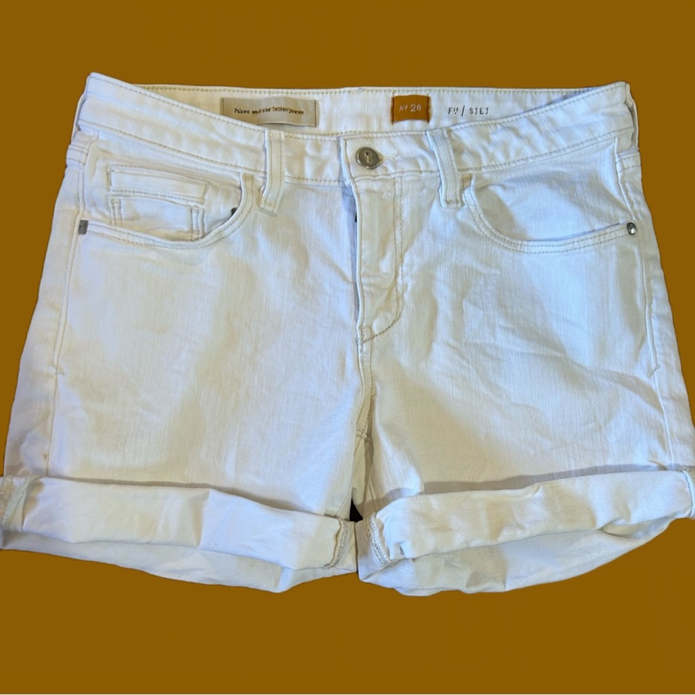 Pilcro and The Letterpress Anthropologie White Denim Shorts